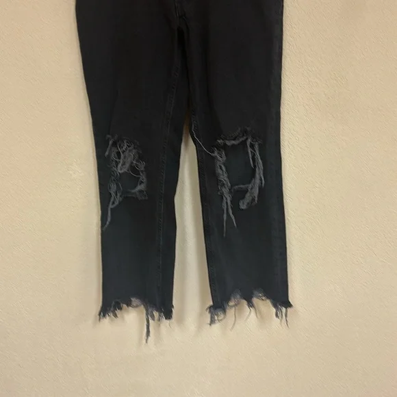 Free People We The Free Maggie Mid-Rise Straight-Leg Jeans Onyx Black NWOT - Picture 6 of 8